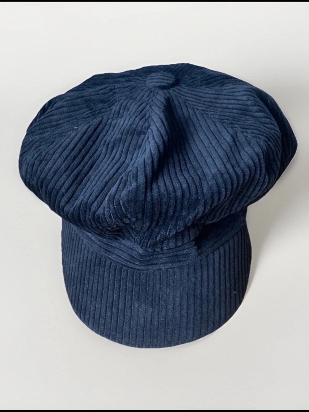Black Corduroy Baker Boy Cap - Women
